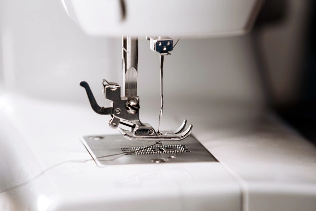 modern sewing machine in action